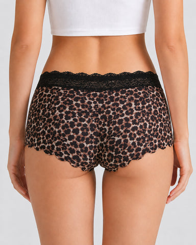 Six-Pack Seamless Ice Silk Lace Boxer Briefs