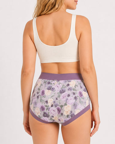 Cozy High-Waist Floral Print Panties