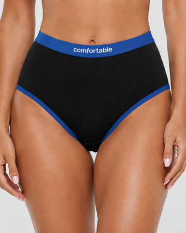 5-Pack Cotton High-Waist Colorblock Briefs