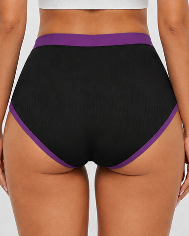 5-Pack Cotton High-Waist Colorblock Briefs