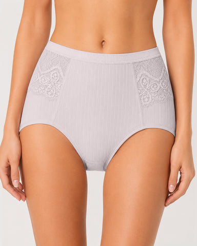 High Waisted Cotton Ribbed Breathable Underwear