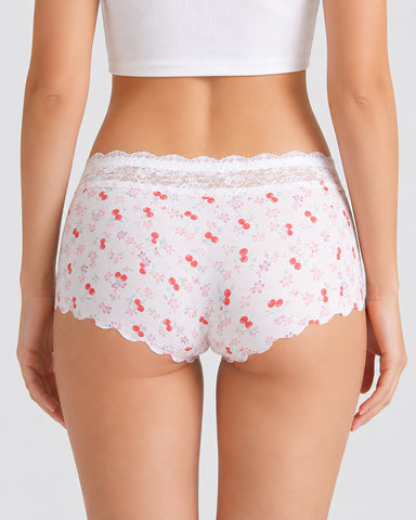 Six-Pack Seamless Ice Silk Lace Boxer Briefs