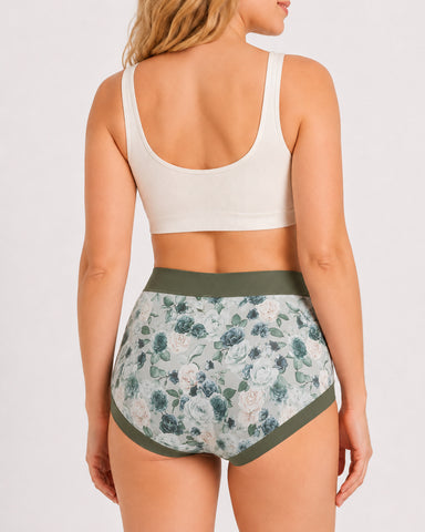 Cozy High-Waist Floral Print Panties