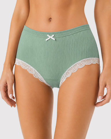 LaceTrim High-Waist Briefs