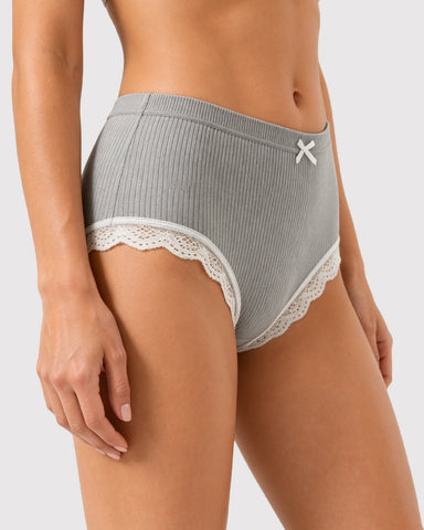 LaceTrim High-Waist Briefs