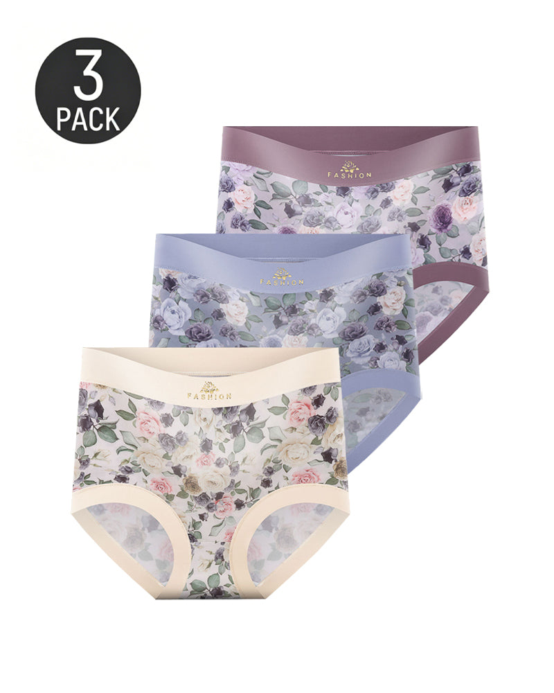 Cozy High-Waist Floral Print Panties