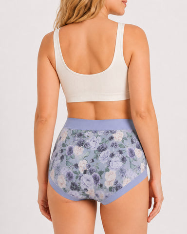 Cozy High-Waist Floral Print Panties