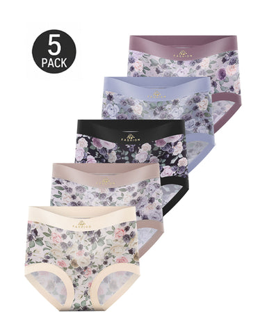 Cozy High-Waist Floral Print Panties