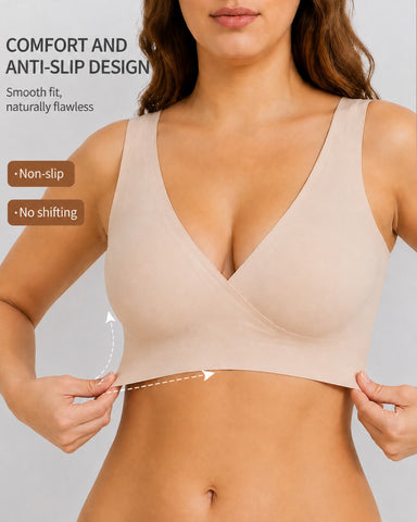 Deep V Crossover Wire Free  Nursing Bra