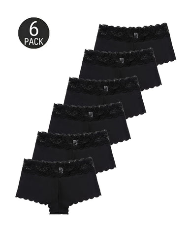 Six-Pack Seamless Ice Silk Lace Boxer Briefs