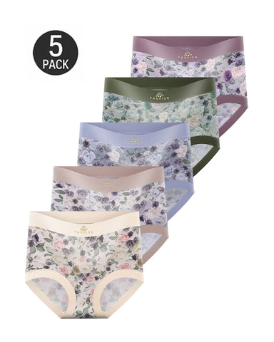 Cozy High-Waist Floral Print Panties