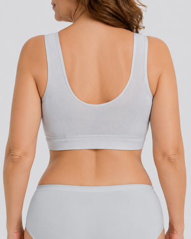 Plus Size Lace Front Closure Wireless Comfort Bra