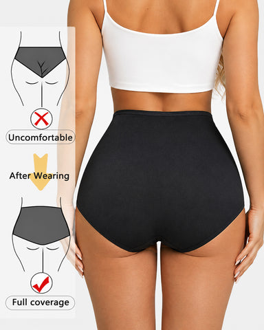 Seamless High-Waist Cotton Briefs