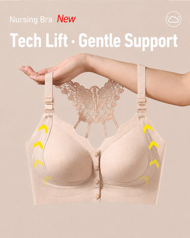 Seamless Front-closure Push-up Butterfly Back Bra
