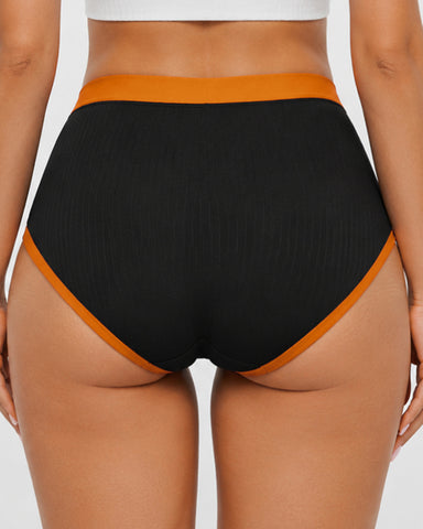 5-Pack Cotton High-Waist Colorblock Briefs