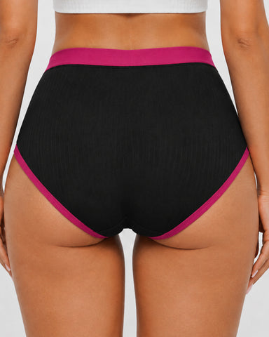 5-Pack Cotton High-Waist Colorblock Briefs